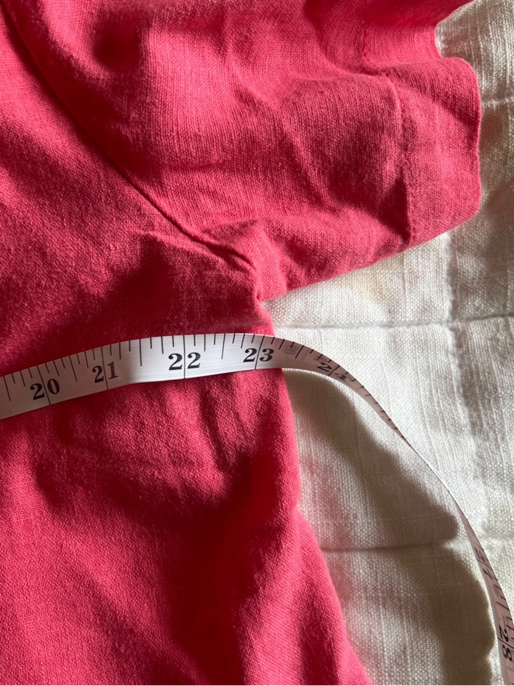 a new day Target Coral Pink Short Sleeve Button Front Linen Camp Summer Shirt M - Picture 8 of 9
